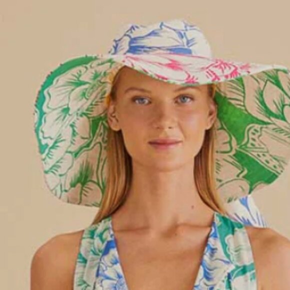 Farm Rio Coloorful Wide Brim Hat NEW With Tags - Picture 1 of 2